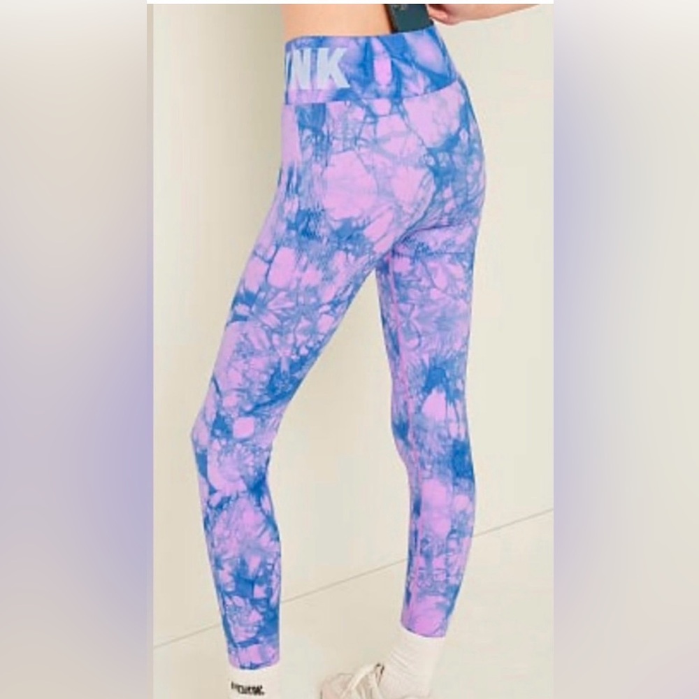 Victoria's Secret PINK tie-dye seamless leggings Pink/Purple sz S NWOT